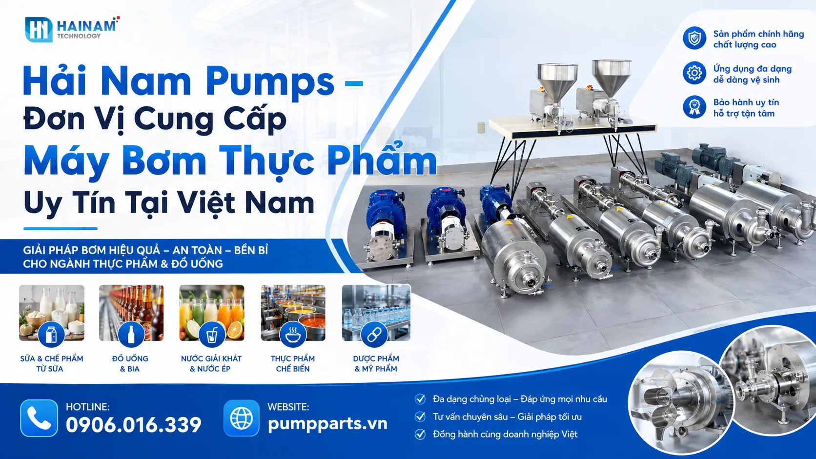 Hải Nam Pumps – Đơn Vị Cung Cấp Máy Bơm Thực Phẩm Uy Tín Tại Việt Nam
