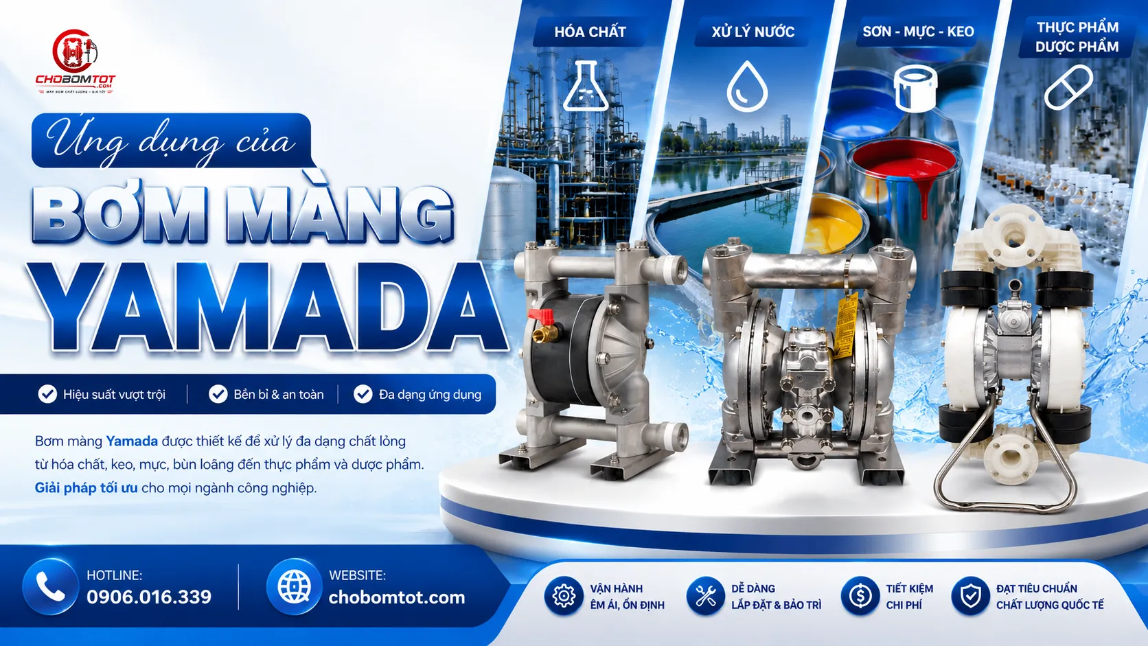 ứng dụng thực tế bơm màng yamada