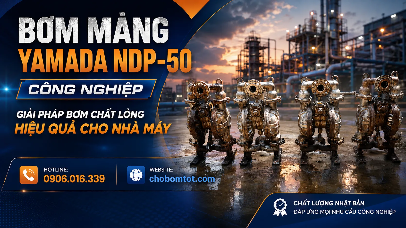 Bơm Màng Yamada NDP-50 Công Nghiệp – Giải Pháp Bơm Chất Lỏng Hiệu Quả Cho Nhà Máy